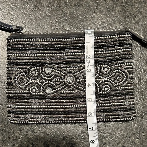 Elegant Black Beaded Clutch - Picture 10 of 10